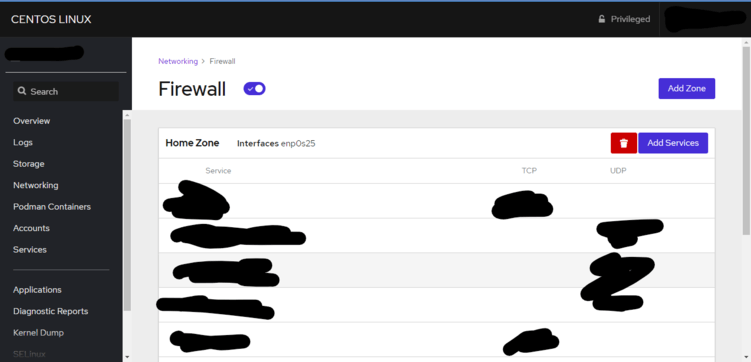 Configuring Firewall using Cockpit