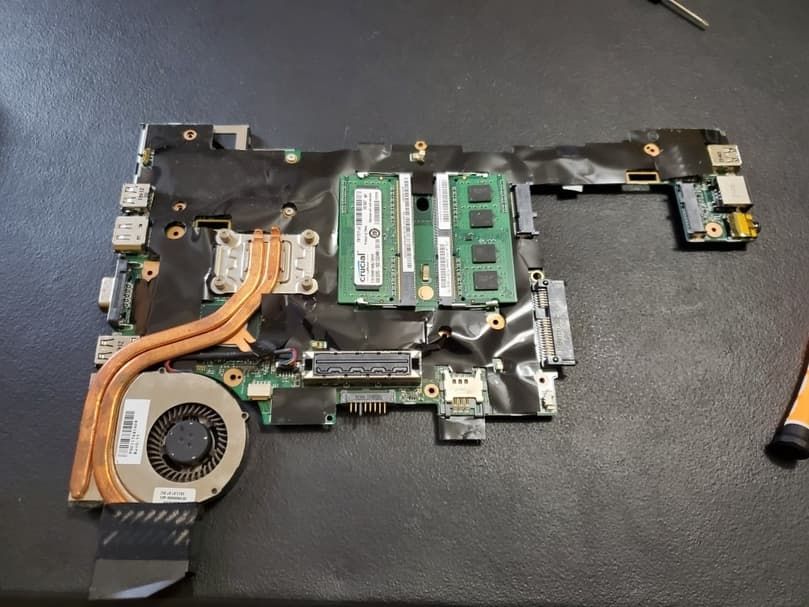 Motherboard removed from laptop
