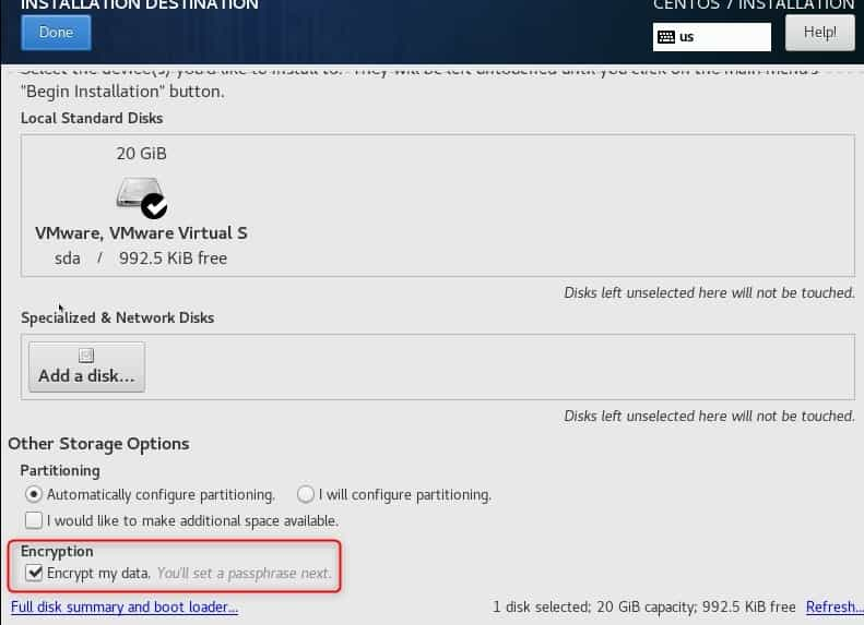 Setting up full-disk encryption