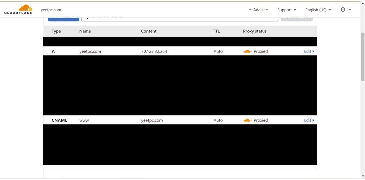 Cloudflare DNS Records