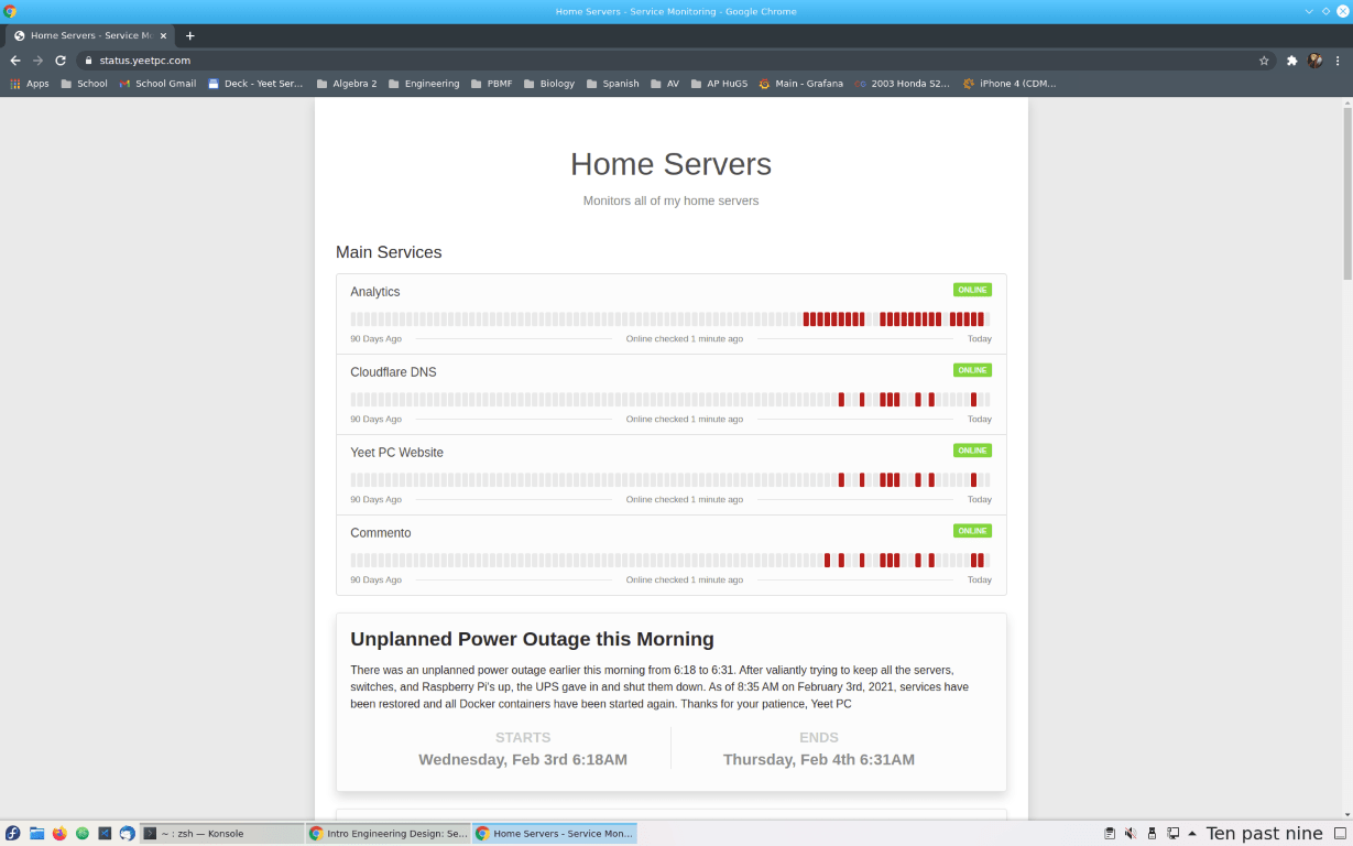 Monitor outages and send alerts using Statping