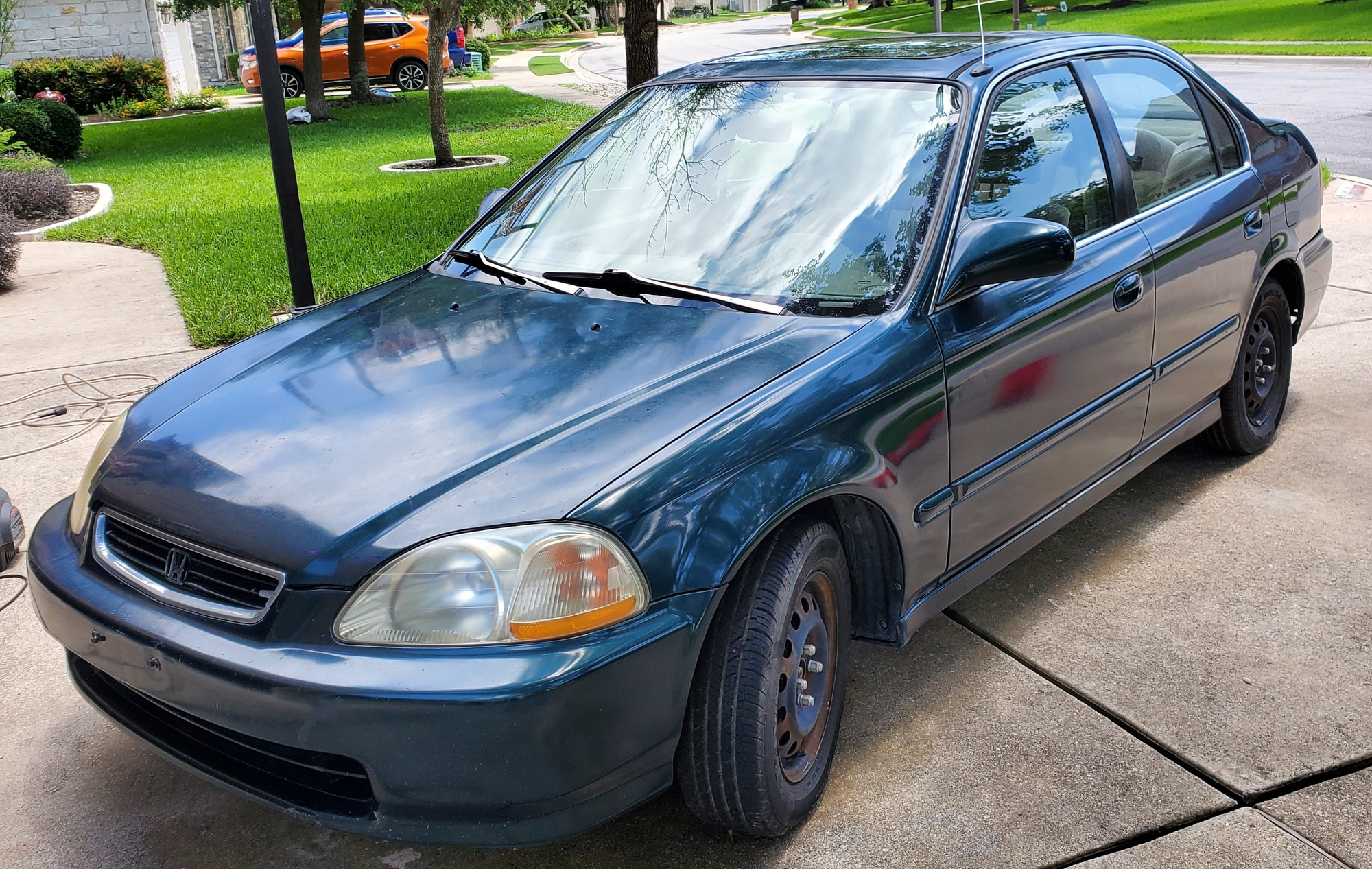 Honda civic washed and shiny